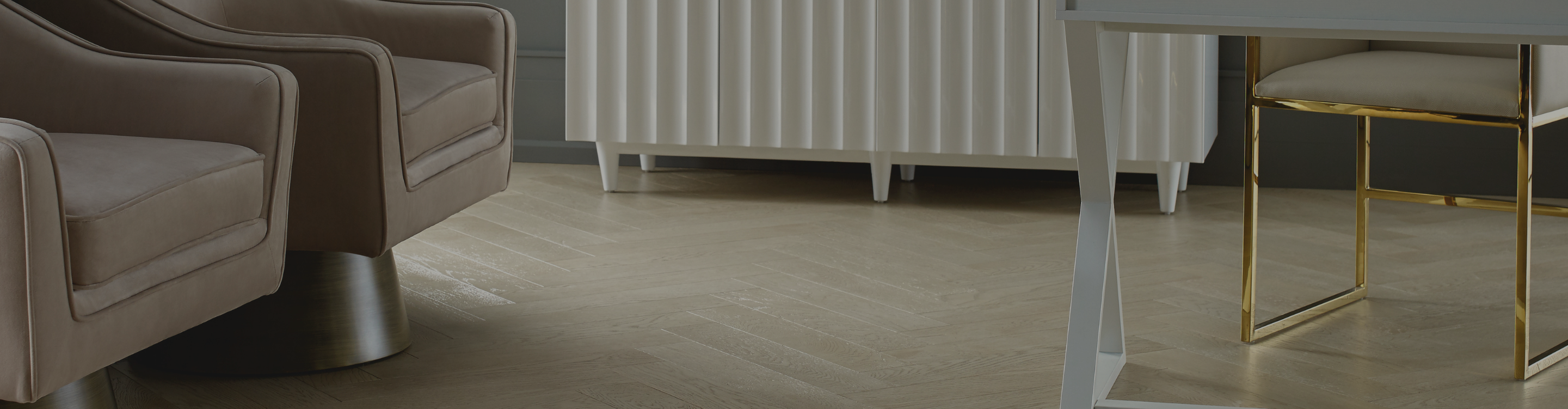 Commercial hardwood flooring in an office